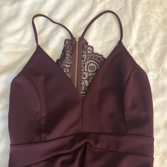 Maroon High Low Dress - Picture 2 of 4